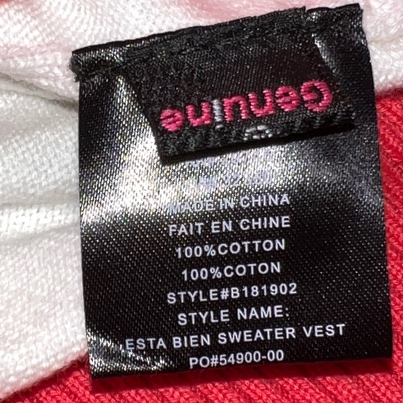 Volcom "Esta Bien" Sweater Vest - Coral/White Stripes Y2K/Skate/Surf Junior's XL - Picture 15 of 16